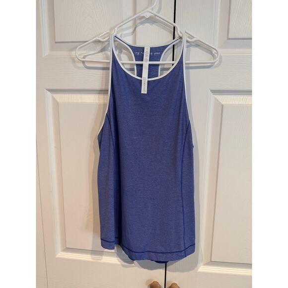 NEW Lululemon Time to Sweat Tank – Size 8 – Heathered Moroccan Blue / White - Picture 3 of 7